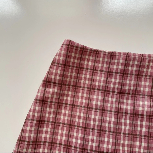Yesstyle Mini Plaid Skort Pink Skirt with Ties Balletcore Coquette, Size Medium - Picture 3 of 9